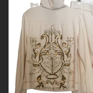 ZENERGY by Chico’s hooded zipped jacket size 1